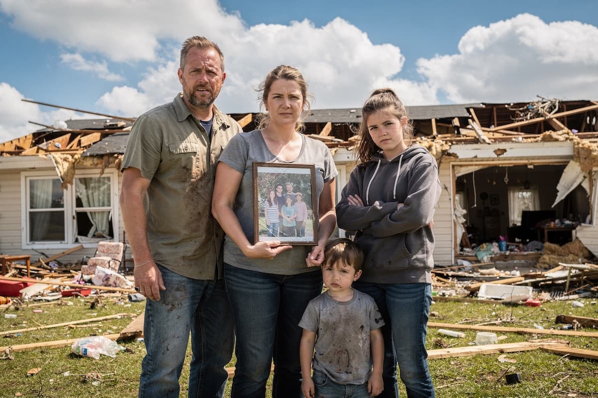 A veteran and his family spending time together outdoors, representing the military families Red White and Give supports